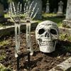 Halloween Skeleton Hands Bones Yard Stakes Set, Outdoor Lawn Graveyard Haunted House Party Prop