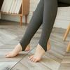 Autumn and Winter Fleece Thickened Threaded Cotton Vertical Striped Leggings, Foot-stepping Thermal Pants, Women's Integrated Pants