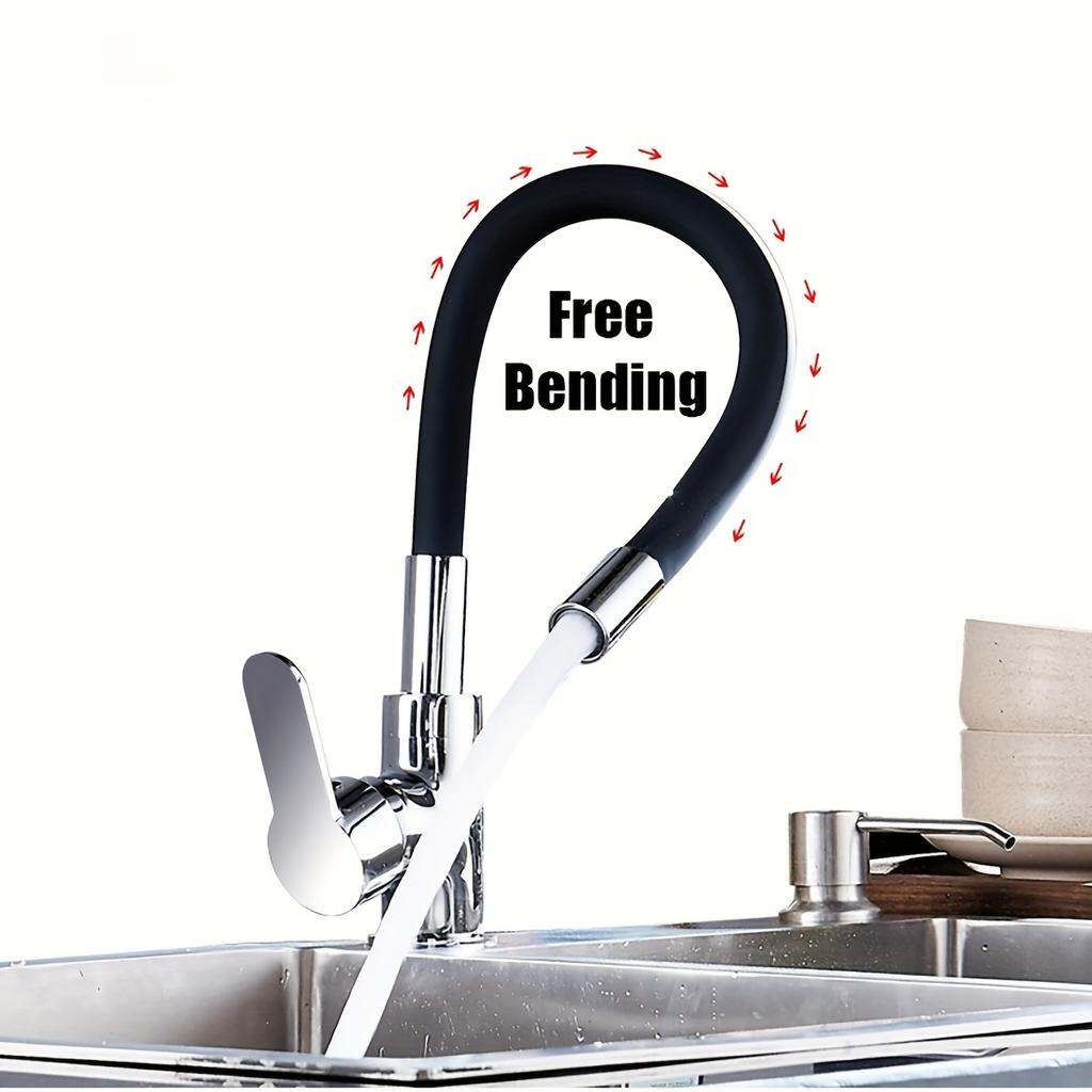 Modern Stainless Steel Kitchen Faucet with 360° Silicone Spray Head, High Pressure Dual Spray Modes, Hot/Cold Mixer Tap,
