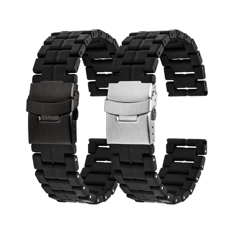 Kunststoff Stahl Licht Uhrenarmband 23mm Kohlefaser Armband für Luminox 3080 3150 3051 Sport Herren Schwarzes Armband Uhrenzubehör