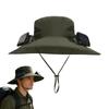 Solar Fan Hat For Men Women, Wide Brim Hat With Dual Solar Fans, 2-in-1 Hands-free Cooling Cap For Hiking & O4z5