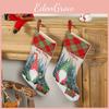 Colorful Green And Red Burlap Rudolph Christmas Stockings For Seasonal Celebrations
