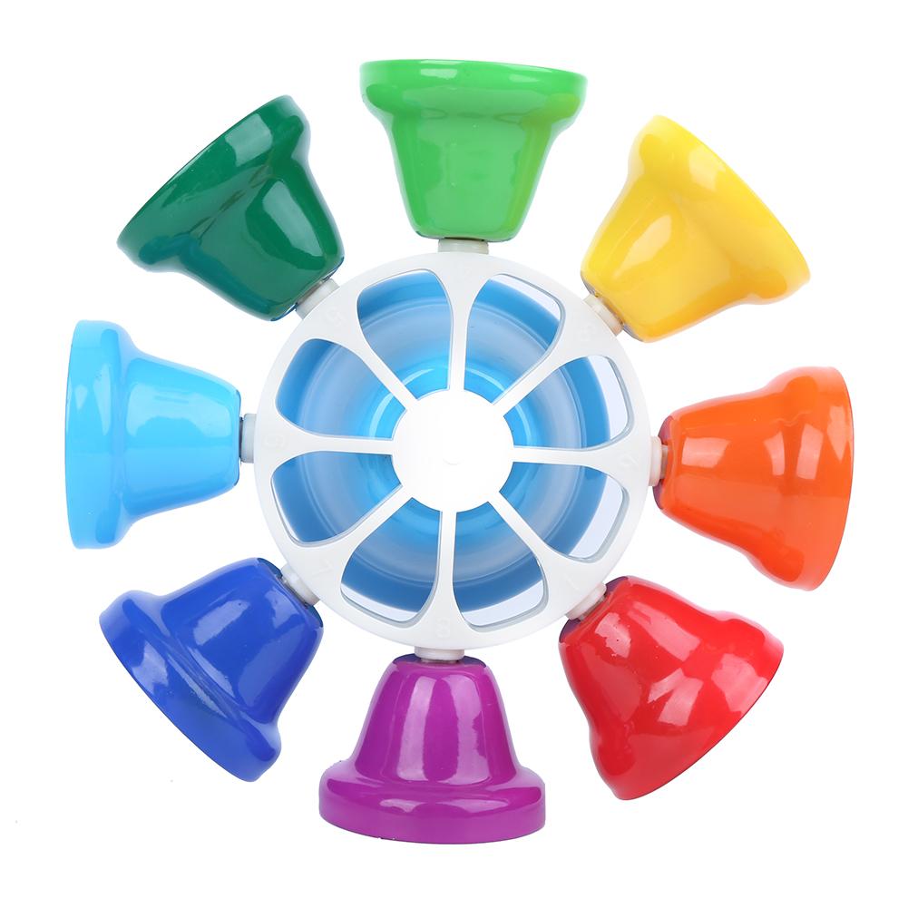 8 Tone Hand Bells Rainbow Color Children S Musical Tambourine Toys Instrument Accessories