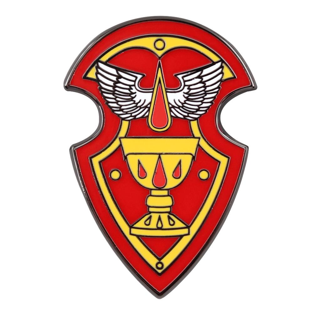 Эмалевый значок Космического десантника Кровавых Ангелов - Значок Звездного Легиона красный