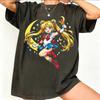 Sailor Moon Retro 90s Anime Grafické Tričko Letní Bavlněné Unisex Dámské Tričko Streetwear Ležérní Trend Krátký Rukáv Párové Hip Hop Top