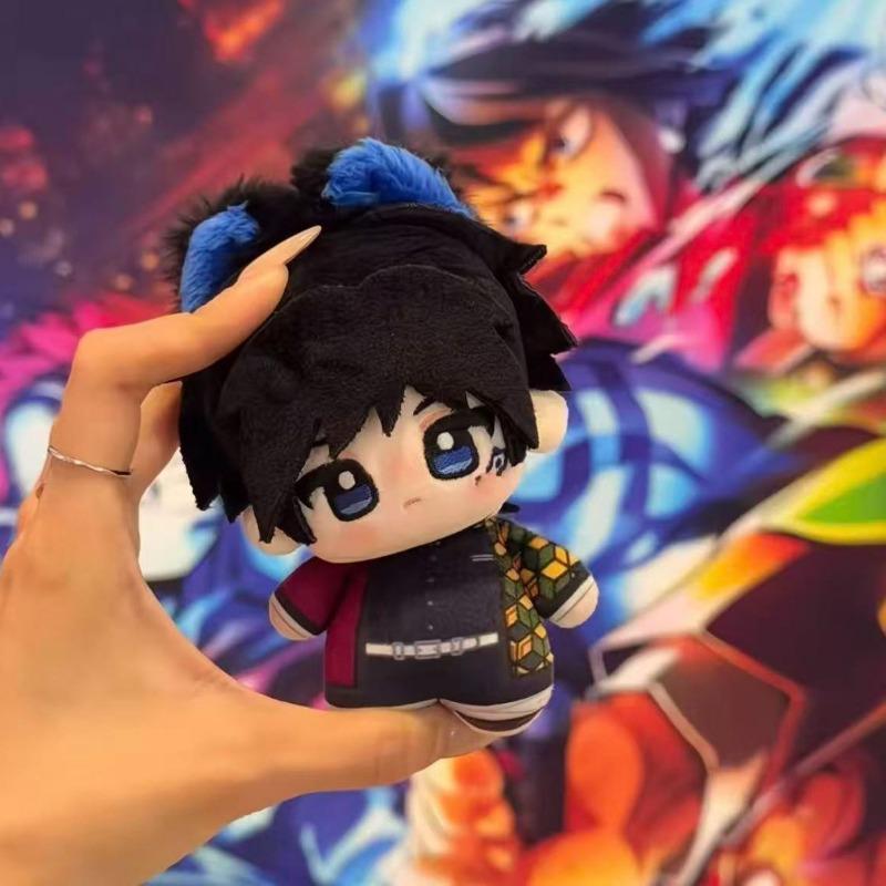 10cm Demon Slayer Plush Toy Cute Cartoon Douma Mitsuri Kanroji Zenitsu Agatsuma Tanjiro Kamado Anime Backpack Charm Toy Gift