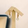 Gold Plated CZ Huggie Drop Earrings, Dainty Bezel-Set Crystal Dangle Earrings for Women