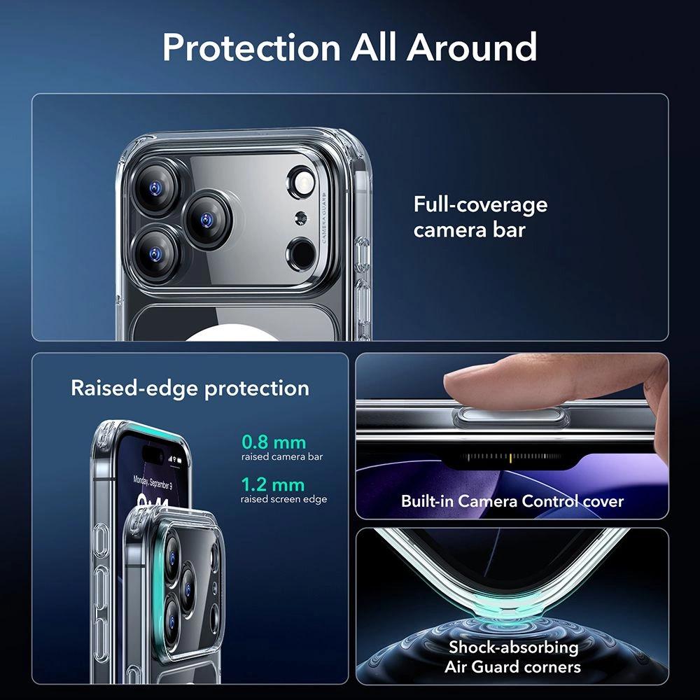 Zestaw ESR Classic Hybrid MagSafe + Szkło hartowane na iPhone 17 Pro Max - przezroczyste