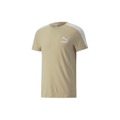 Sports Lifestyle Series Logo Patch Round Neck Short Sleeve T-Shirt Men Tops Light-Camel 532291-67