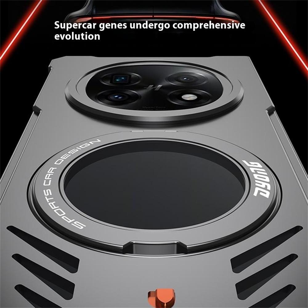 DYONG Για Oppo Find N5 5G Μεταλλική Θήκη Χωρίς Πλαίσιο Κοίλη Απαγωγή Θερμότητας Κάλυμμα Τηλεφώνου με Στήριγμα