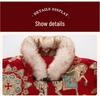 Girls' Winter 2025 New Year's Outfit with Fur Trim - Festive Baby Girl Clothing Set