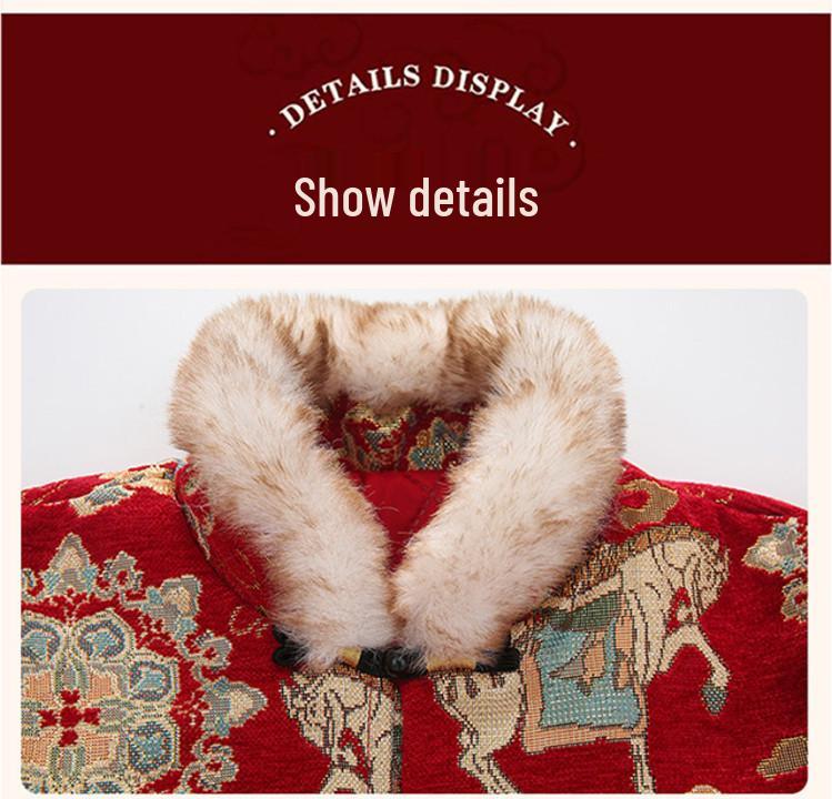 Girls' Winter 2025 New Year's Outfit with Fur Trim - Festive Baby Girl Clothing Set