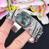 Labradorite Gemstone Handmade 925 Sterling Silver Cuff Bangle Adjustable KG-1869