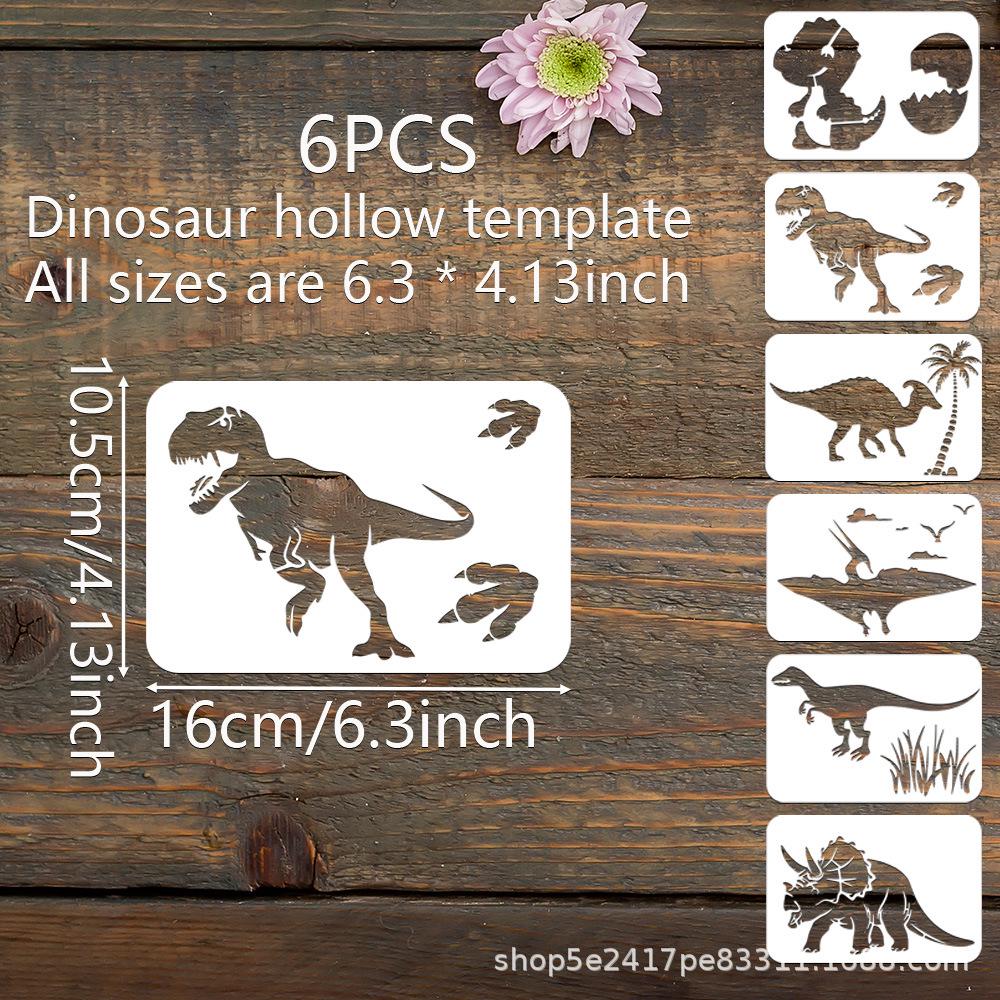 Dinosaur Painting Stencil Set - DIY Wall Decoration Templates (6 Sheets)