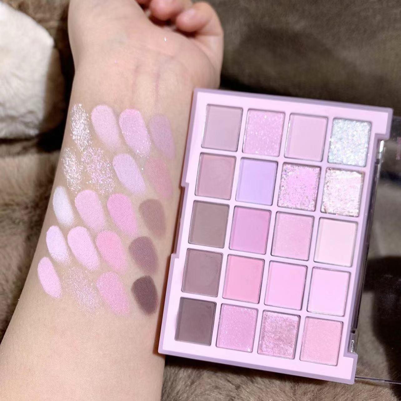 20 Kleuren Koreaanse Lage Verzadiging Oogschaduw Palet Paars Mat Parelmoer Langdurig Waterdicht Glitters Oogschaduw Oog Make-up