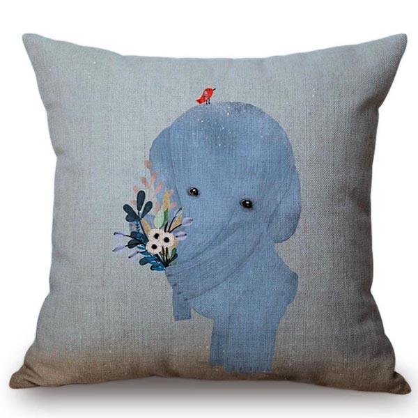 Moderne nordische Cartoon-Tiere Kissenbezug Niedlicher Elefant Giraffe Kinderzimmer Sofa Dekorative Wurfkissenhülle Cojines