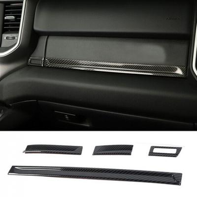 Center Console Cover Trim Decor Strips for Dodge Ram 1500 2018- Carbon Fiber
