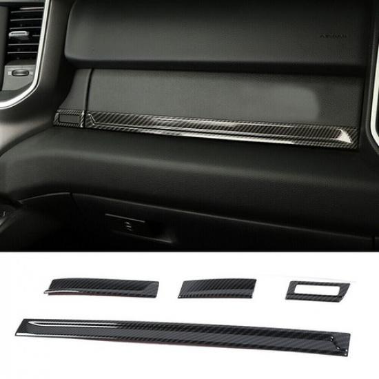 

Center Console Cover Trim Decor Strips for Dodge Ram 1500 2018- Carbon Fiber