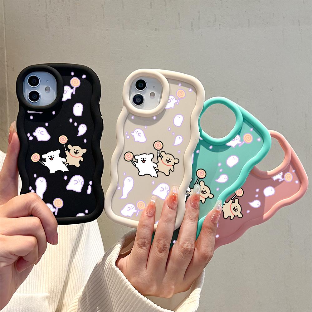 Big Wave Edge Soft Silicone Material Macaron Phone Case Shockproof Protective Rubber Casing for iPhone Samsung Huawei Honor Xiaomi Redmi OnePlus Moto