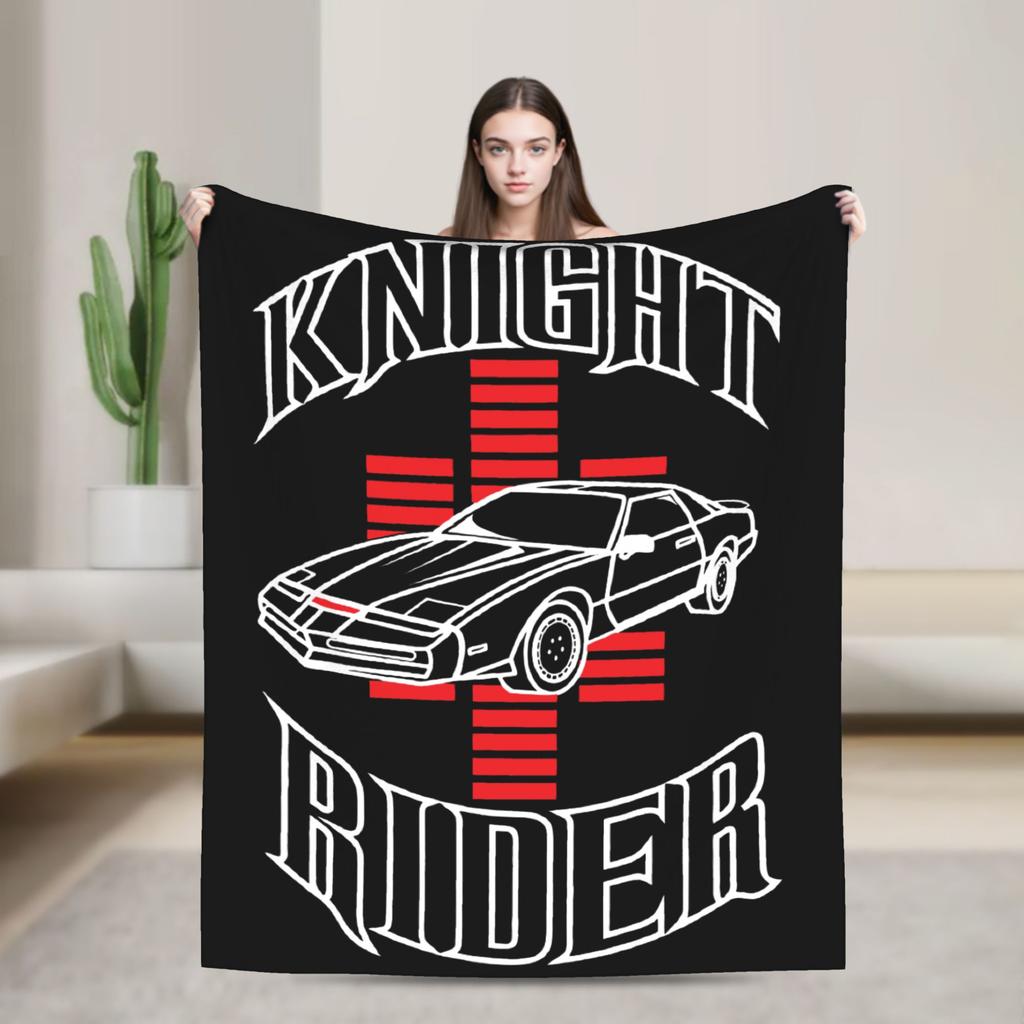Knight Rider Knight Industries 2000 Kitt Knitted Blanket David Hasselhoff Wool Throw Blanket Sofa Rug Piece Soft Warm Breathable