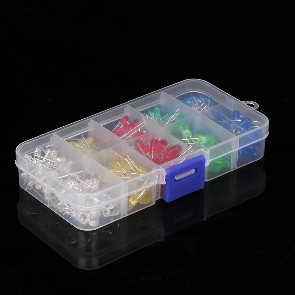 350PCS 3mm & 5mm Assorted Color LED Light Emitting Diode Assortment Kit
