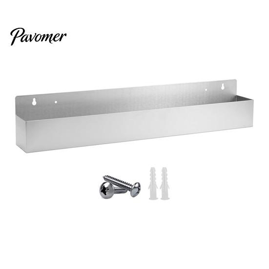 Restaurant Alcohol Display Shelf Stainless Steel Wall Mounted Liquor Bottle Rack, Single Row Drink Rail Kitchen Wine Holder Shelf, Compact Silver Rack