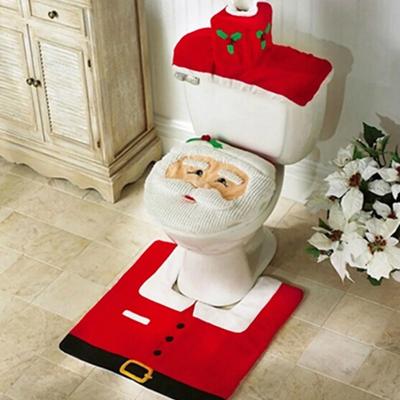 Roztomilé vánoční potahy na záchodové sedátko Kreativní vánoční předložka do koupelny Santa Claus pro domácí novoroční dárkové dekorace Navidad