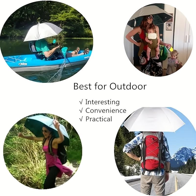 1pc Adjustable Head-Mounted Umbrella Hat for Fishing, Camping & Gardening - with Elastic Collar, for Outdoor Adventures, Camping Accessories
