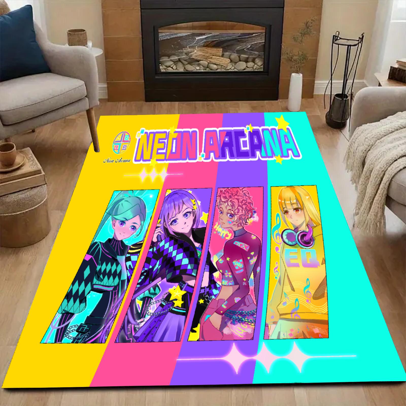 

NEON ARCANA Girls Carpet Floor Rug Washable Anti-Slip Unique Decor for Living Room Play Room Girls Bedroom Popular Rug 40x60cm