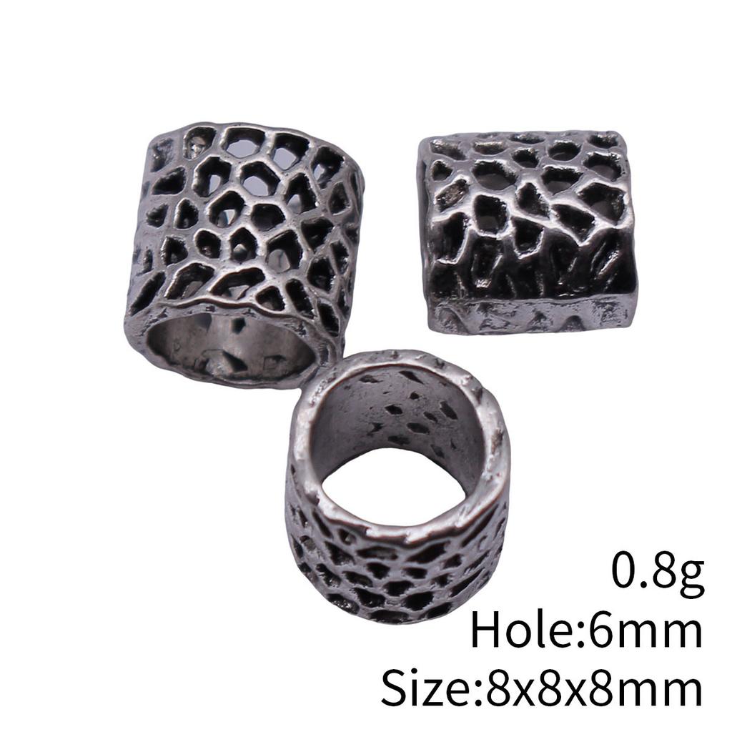 Concentric Circle Pattern Tube Spacer Beads Metal Loose Beads For Bracelet Necklace Hair Jewelry Craft Accessories For