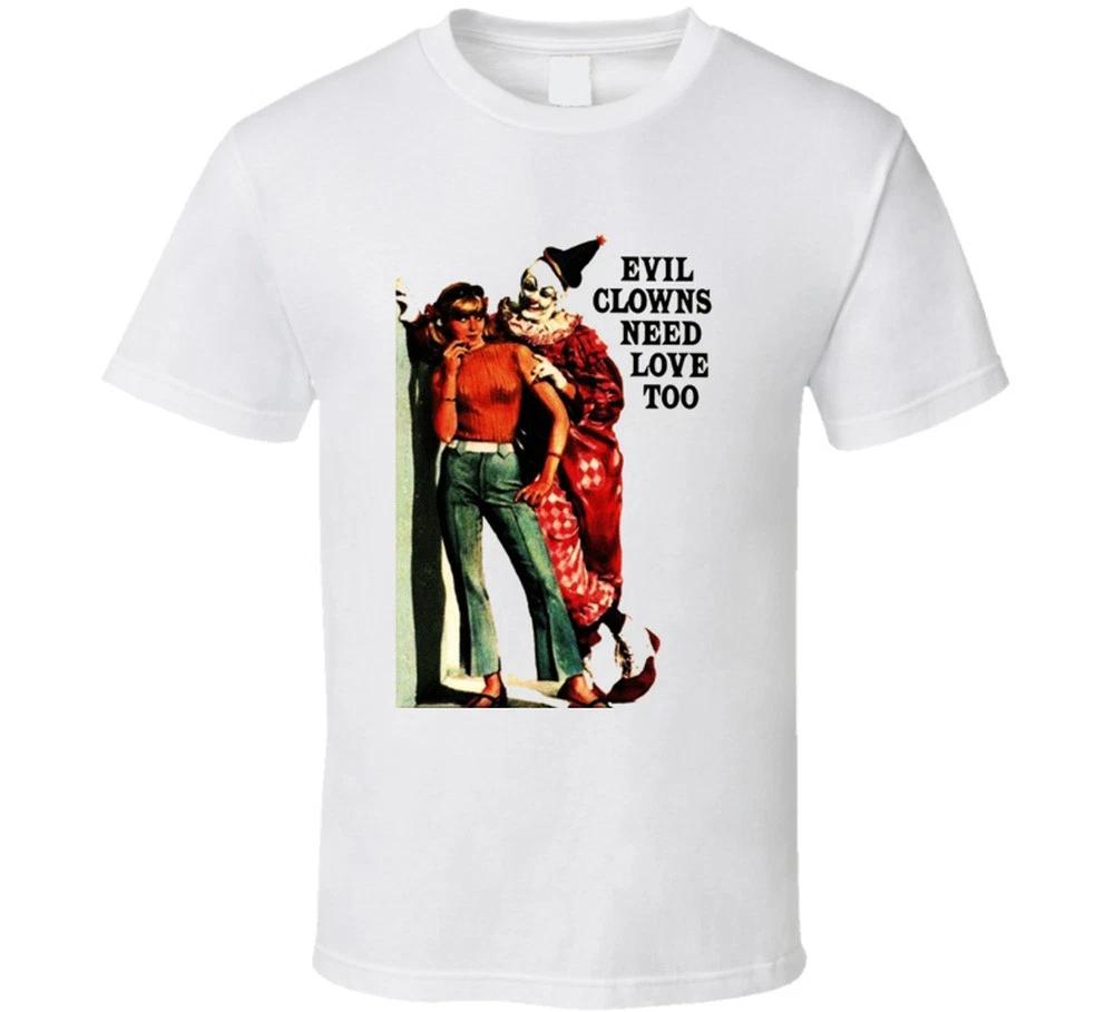 

Evil Clowns Retro T-shirt Vintage Tee 50s 60s Adults Only Sexy Adult Gift Creepy S