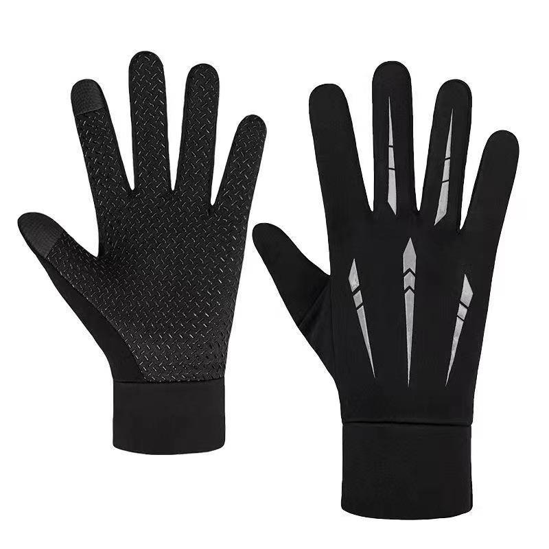 

Windproof & Waterproof Fleece-Lined Warm Motorcycle Winter Cold-Resistant Riding Gear - Men s Full-Finger Touchscreen Gloves светло-серый