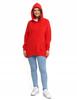 Women's Sweatshirt with Hood Cotton Fashionable Oversize Soft MORAJ M RED