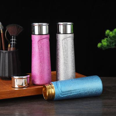 High-end Business Titanium-covered Thermos Cup High Value Portable Color Ice Flower Titanium Cup Office Car Health Tea Cup