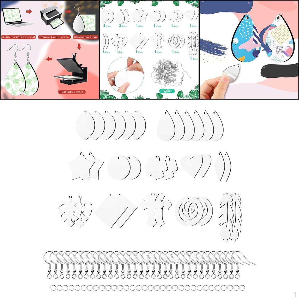 Sublimation Printing Earrings Transfer Hooks Pendants for Valentine Mother Halloween Making