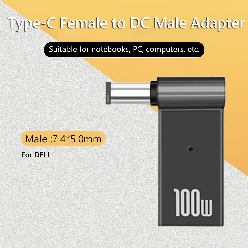 PD 100W PC Power Charger Supply Adapter Connector Female Type-C To DC Male Jack Plug Converter For Dell/HP/ASUS Laptops