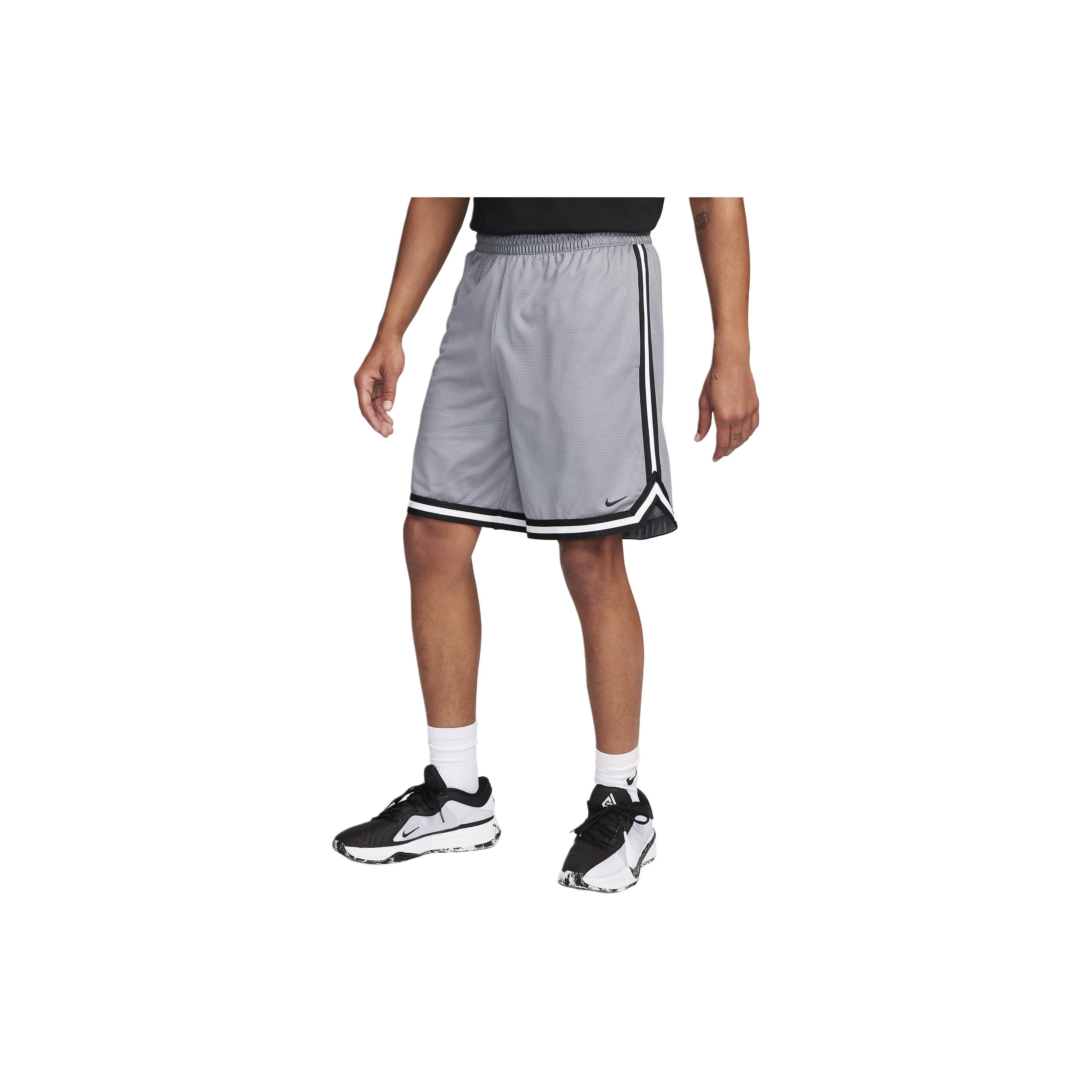 

Nike Basketball Shorts With Striped Pattern And Elastic Mid Waist Men Bottoms Gray FN2651-065 XXL