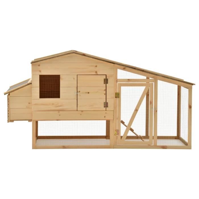 VidaXL Poulailler Bois de pin massif 178x67x92 cm