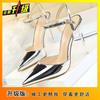 Sexy pointed head small man with skirt thin heel sandals women 2025 spring and summer bag head word with high heel sandals women