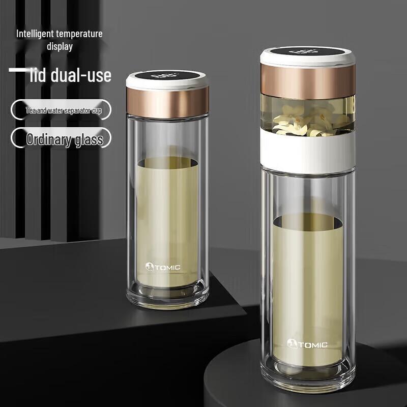 Temake Smart Temperature Double-Wall Glass Tea Infuser Cup