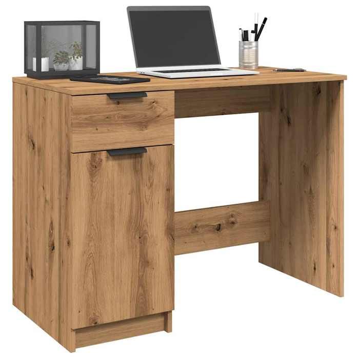 VidaXL Bureau chêne artisanal 100x50x75 cm bois d'ingénierie, bureau d'ordinateur, bureau d'étude, bureau debout, table 856996