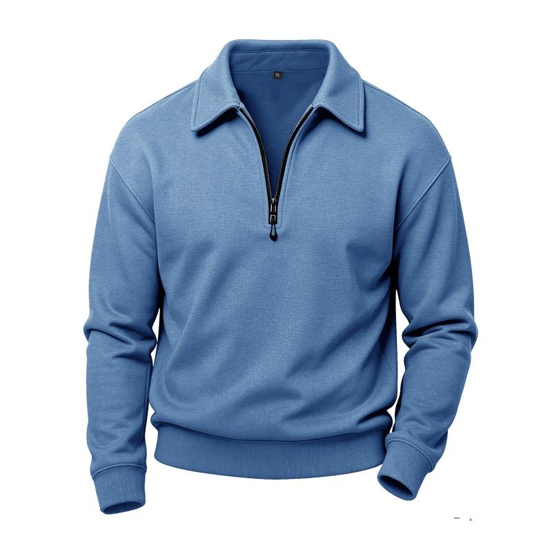 Men S Casual Plus Size Half Zip Long Sleeve Sweatshirt