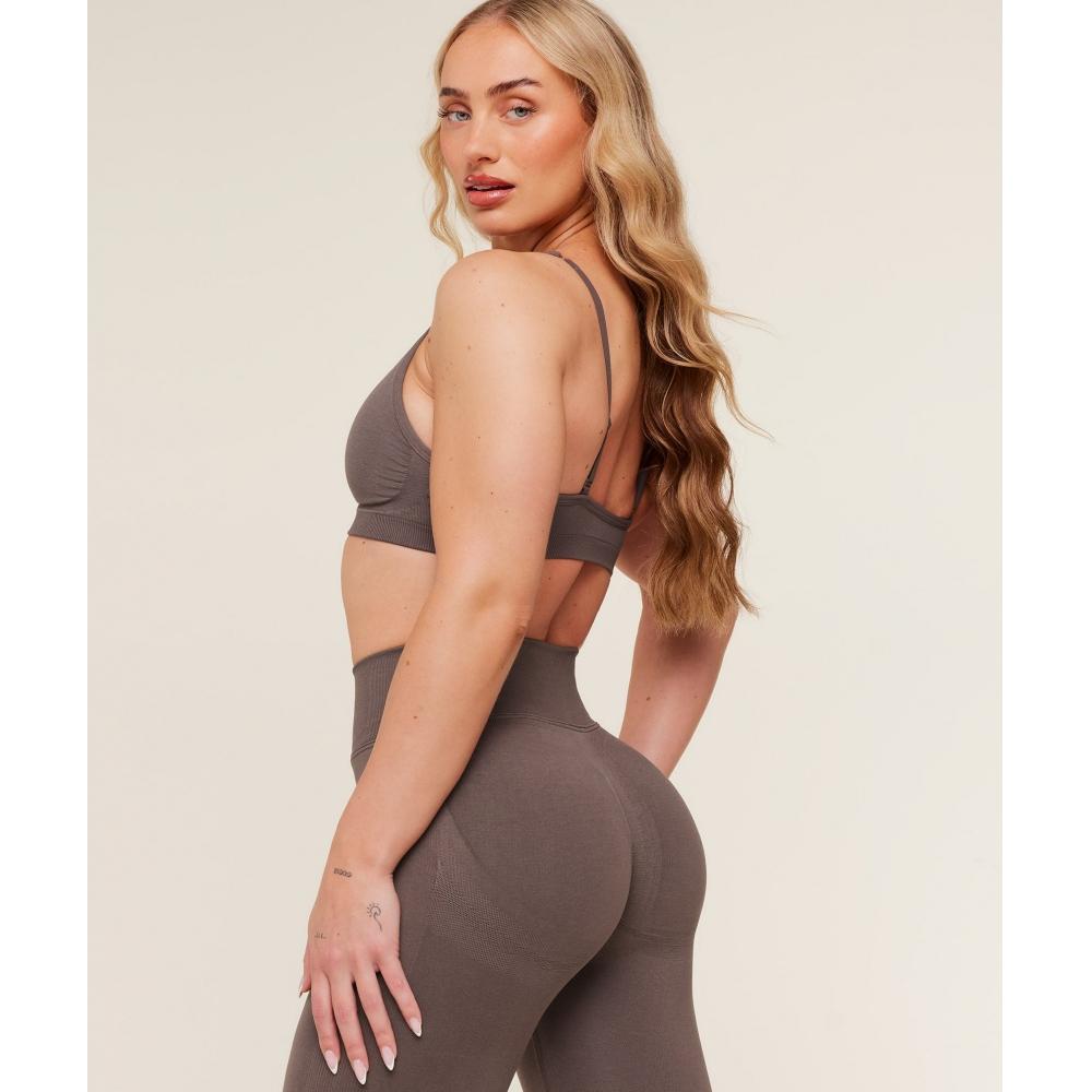 Gymshark Lift Seamless Sports Bra Cool Brown B5c9a Nbzg