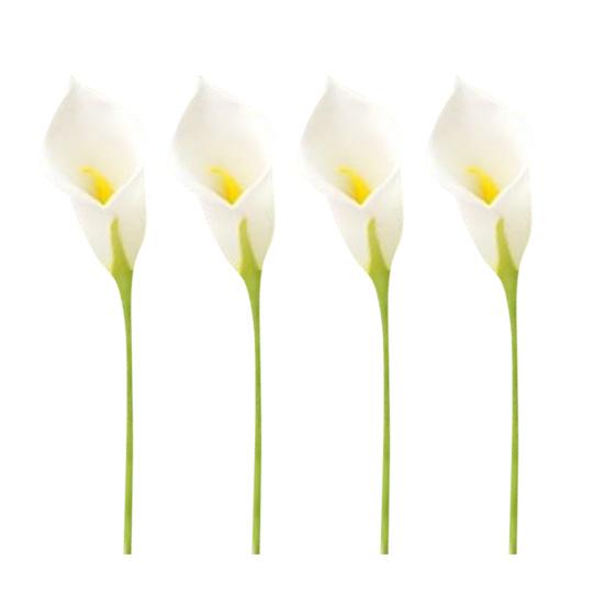 Artificial Flowers Real Touch Fake Calla Lily Baby's Breath Flower Stem Lifelike Faux Floral Arrangement for DIY Bridal Wedding Bouquet Home Church