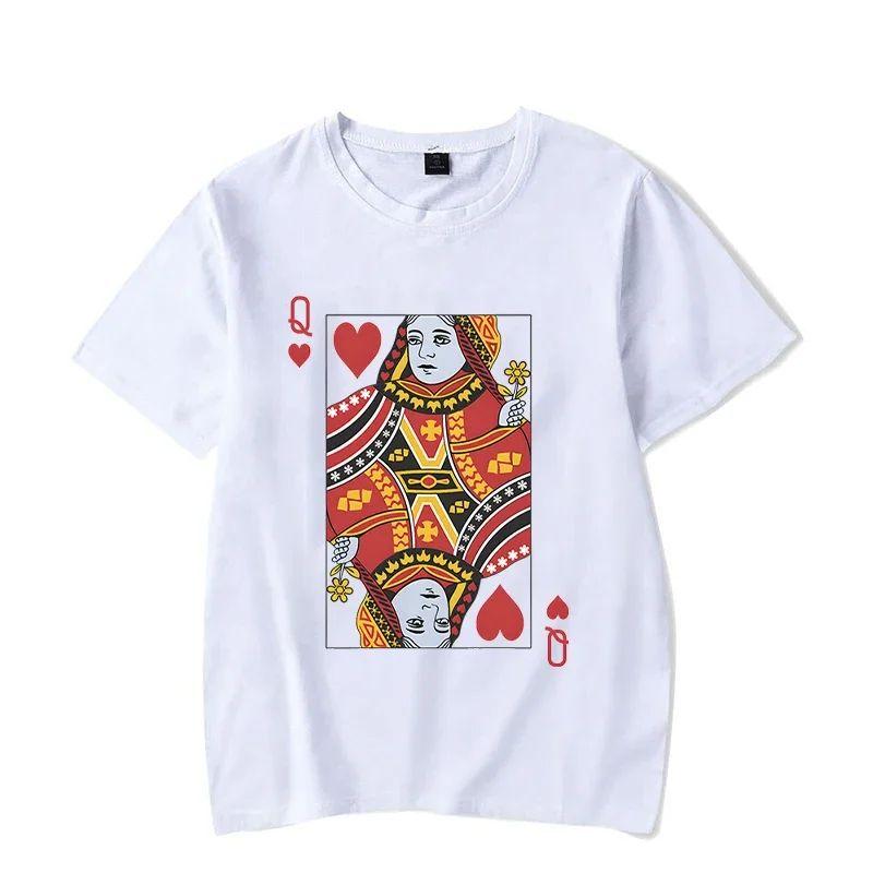 Playing Cards Heart KQ Graphic T Shirts Couples Y2k Fashion Queen King Tees Harajuku Funny Boyfriend Girlfriend Tee Loves Shirt