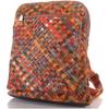 Patchwork Leather Backpack Women Braided 2 In 1 Bag