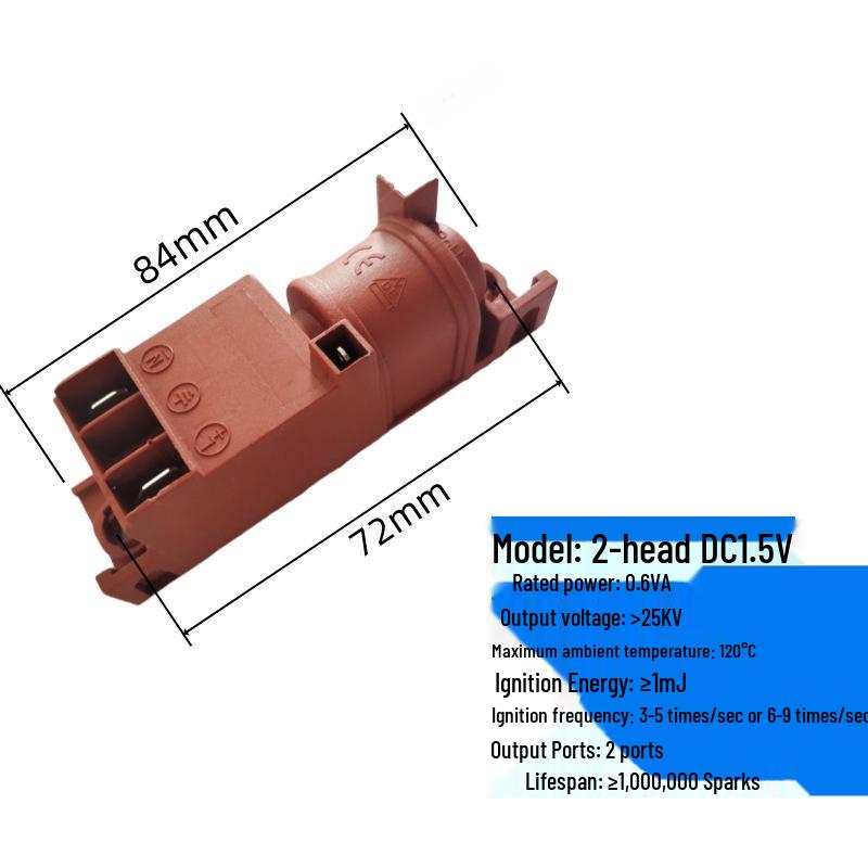 Gas Stove Ignition System - 2 Outlet Pulse Igniter for Liquefied Natural Gas, DC 1.5V