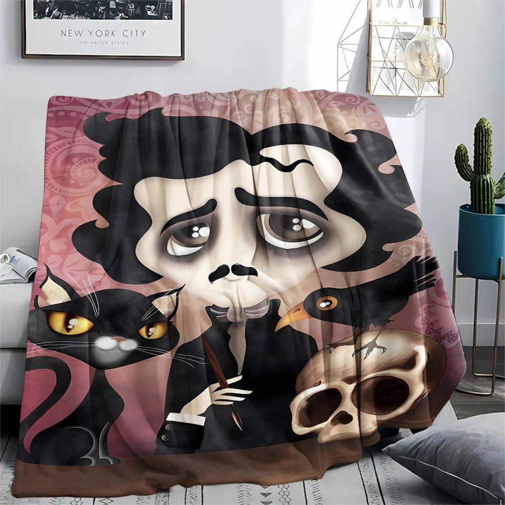 1pz Coperta in Flanella con Stampa di Edward mani di forbice, Alta qualità per Tutte le Stagioni, Decorazione per la Casa, Calore e Comfort, Perfetta per Regali di Natale