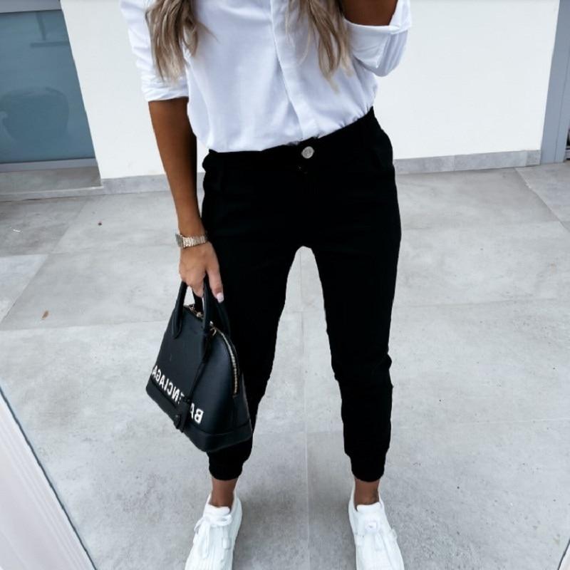 Primavera Mujeres Moda Botones Pantalones Lápiz Elegante Slim Fit Pantalones  de Longitud Sólida Otoño Oficina Dama Casual Bolsillo Pantalones de Chándal  comprar a buen precio — entrega gratuita, reseñas reales con fotos —