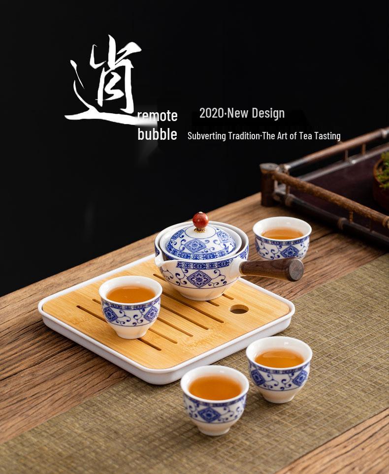Portable Travel Kung Fu Tea Set: 1 Pot & 4 Cups in Gift Box, Custom Logo Option